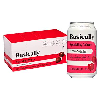 Basically Cherry Vanilla Sparkling Water 8pk 12oz Cans