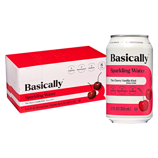 Basically Cherry Vanilla Sparkling Water 8pk 12oz Cans