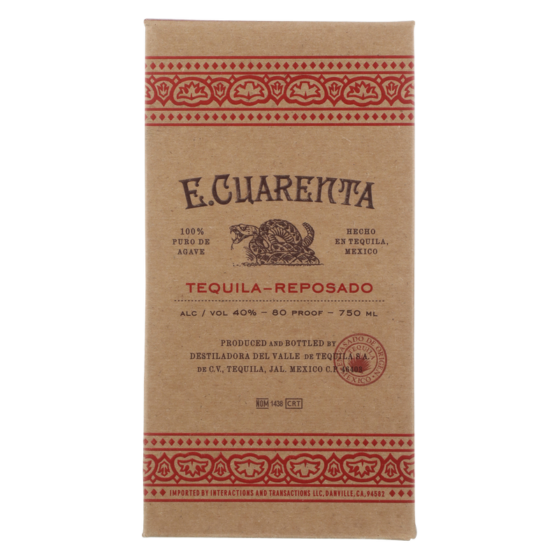 E. Cuarenta Reposado Tequila 750ml