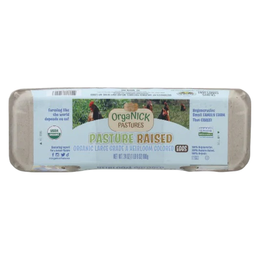 Organick Pastures Organic Pasture Raised Large Grade A Heirloom Colored Eggs - 12ct