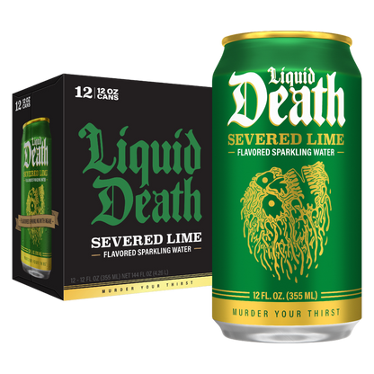 Liquid Death Severed Lime Sparkling Water 12pk 12oz Can