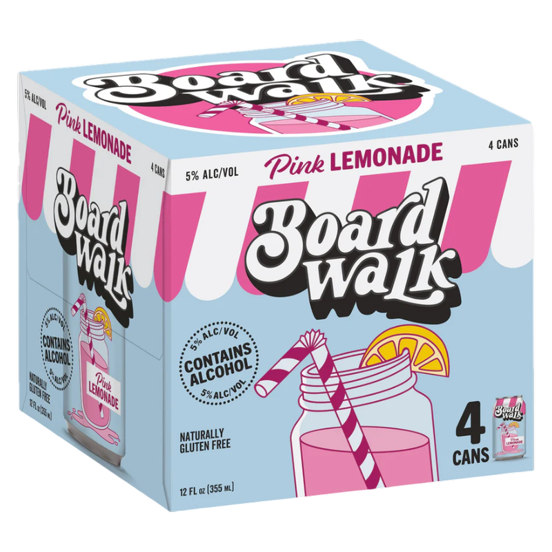 Boardwalk Pink Lemonade 4pk 12oz Can