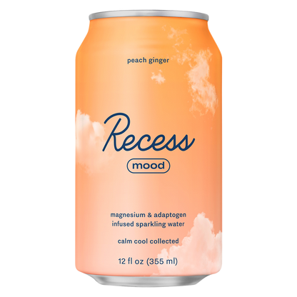 Recess Mood Infused Peach Ginger Sparkling Water 12oz Can