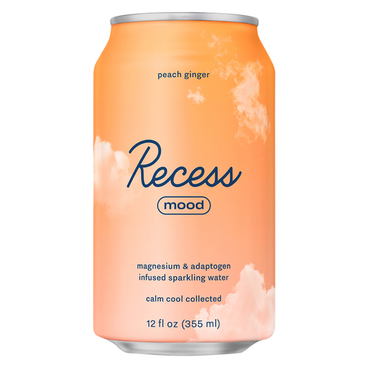 Recess Mood Infused Peach Ginger Sparkling Water 12oz Can