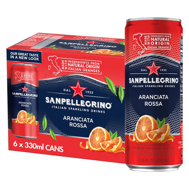 San Pellegrino Aranciata Rossa Blood Orange 6pk 11.15oz Can