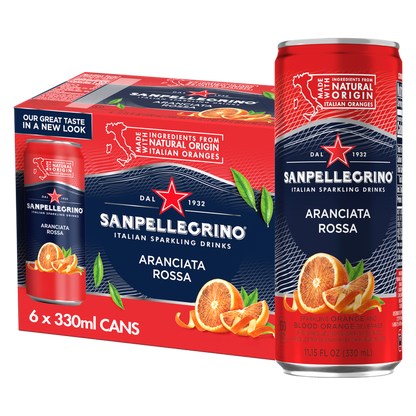 San Pellegrino Aranciata Rossa Blood Orange 6pk 11.15oz Can