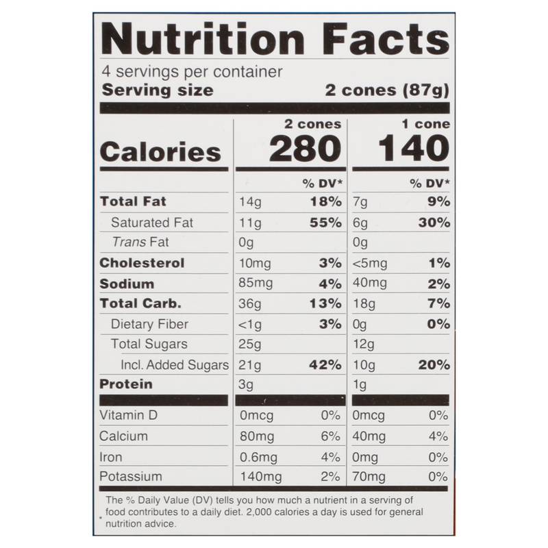 Blue Bunny Mini Swirls Caramel Cones, Frozen Dessert, 8 Pack