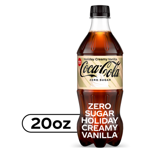 Coca-Cola Zero Sugar Holiday Creamy Vanilla 20oz Btl