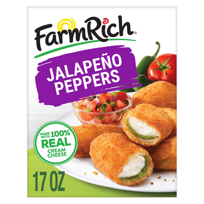 Farm Rich Frozen Breaded Jalapeno Peppers Stuffed with Real Cream Cheese 17oz