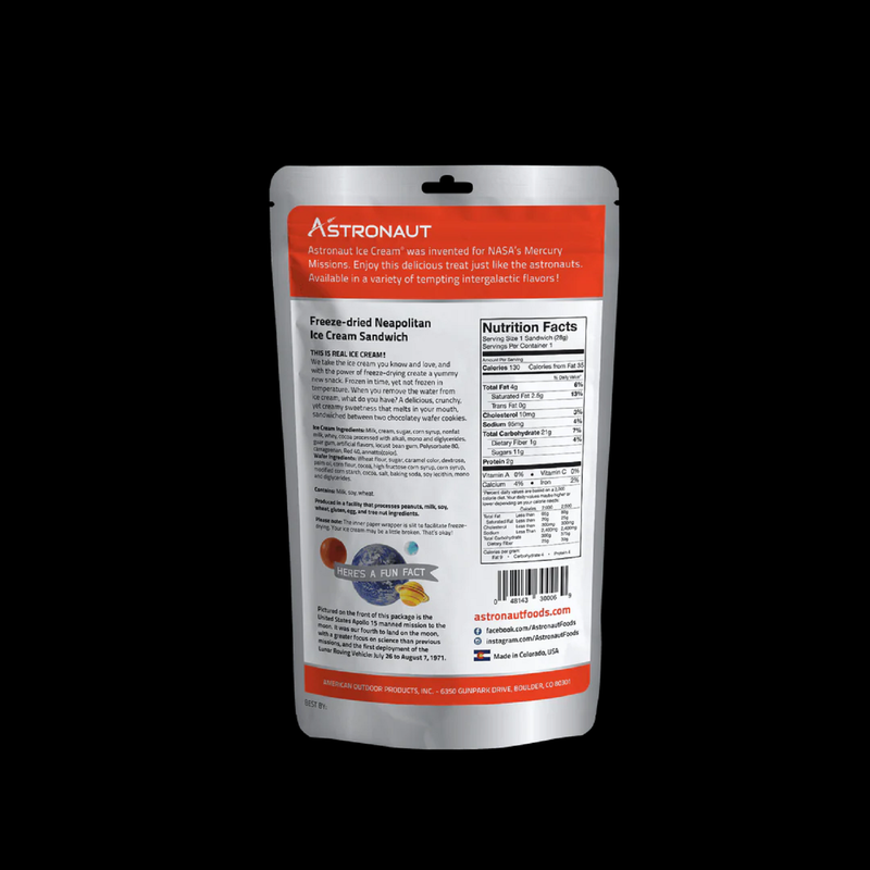 Astronaut Neapolitan Ice Cream Sandwich 1oz