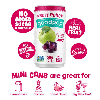 GoodPop Fruit Punch Juice & Bubbly Water 6pk 7.5oz Mini Can