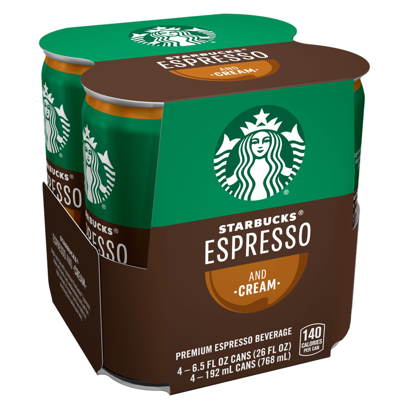 Starbucks Espresso & Cream Premium Espresso Beverage 6.5oz 4pk