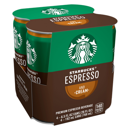 Starbucks Espresso & Cream Premium Espresso Beverage 6.5oz 4pk