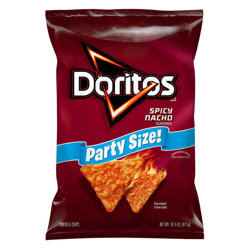 Doritos Spicy Nacho Tortilla Chips Party Size 14.5oz