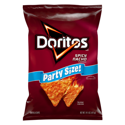 Doritos Spicy Nacho Tortilla Chips Party Size 14.5oz