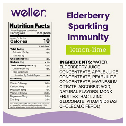 Wellers Elderberry Lemon-Lime Sparkling Immunity 12oz Can