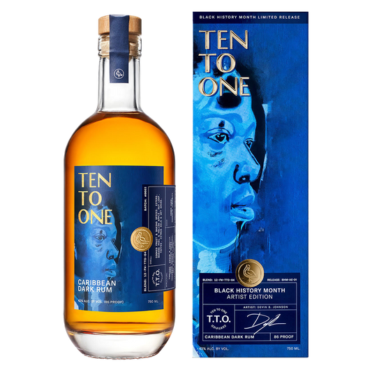 Ten To One Caribbean Dark Rum - Black History Month Artist Edition 750ml (86 Proof)