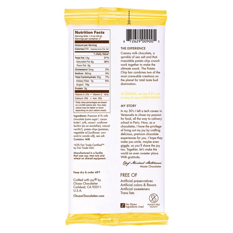 Chuao Chocolatier Potato Chip Bar 2.8 Oz