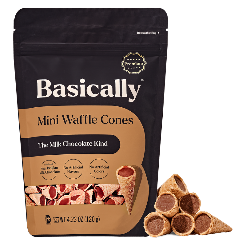 Basically Premium Milk Chocolate Mini Waffle Cones