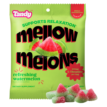 Tandy Mellow Melons, Watermelon Flavored Gummies with L-Theanine, 1.4oz