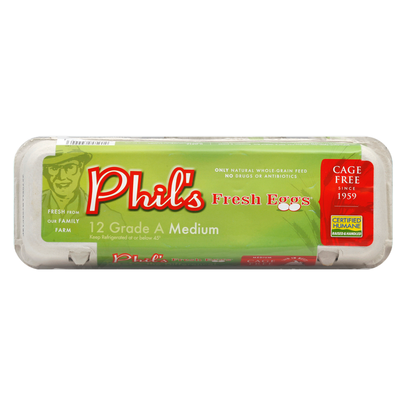 Phil's Fresh Eggs Cage Free Grade A Medium White Eggs - 12ct