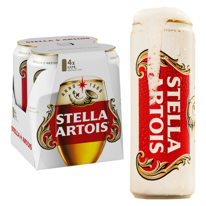 Stella Artois 4pk 16oz Can 5% ABV