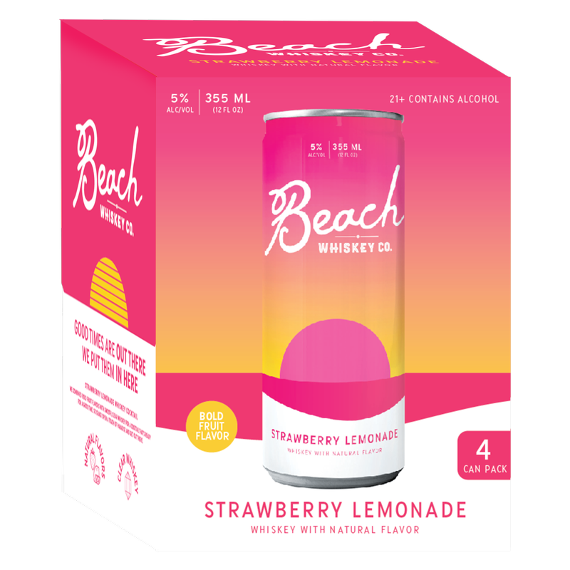 Beach Whiskey Strawberry Lemonade 4pk 12oz Can