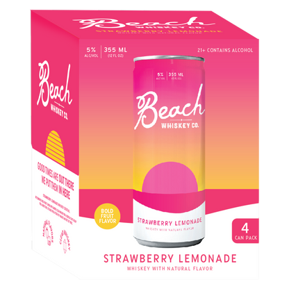 Beach Whiskey Strawberry Lemonade 4pk 12oz Can