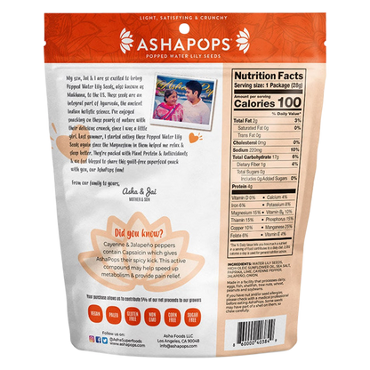 AshaPops Popped Water Lily Seeds Chili Lime 1oz