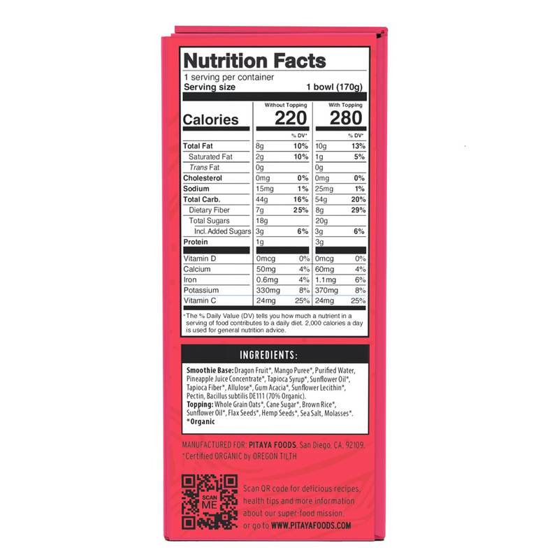 Pitaya Organic Inner Health Smoothie Bowl, 6oz