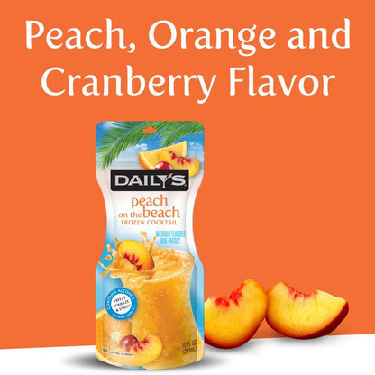 Dailys Frozen Peach On The Beach Daiquiri 10oz Pouch