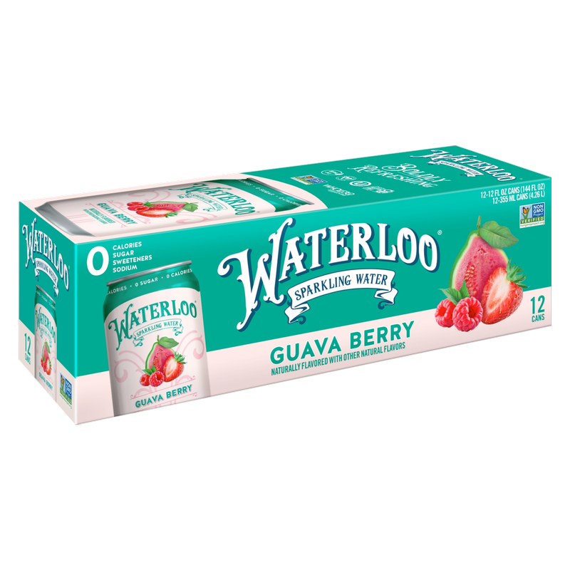 Waterloo Guava Berry Sparkling Water 12pk 12oz Cans
