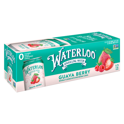 Waterloo Guava Berry Sparkling Water 12pk 12oz Cans