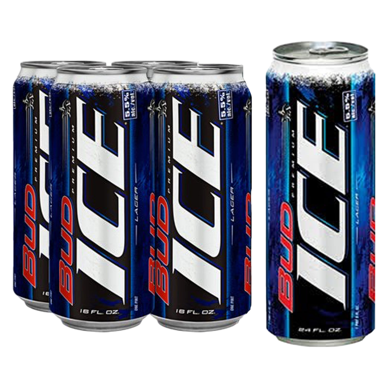 Bud Ice 4pk 16oz Can 5.5% ABV