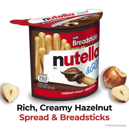 Nutella & GO! Hazelnut and Cocoa Spread with Breadsticks, Snack Cup, 1.8 oz