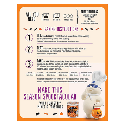 Pillsbury Funfetti Halloween Cake and Cupcake Mix 15.25oz