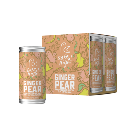 Sake High! Ginger Pear Spiked Tea Cocktail 4pk 200ml Can