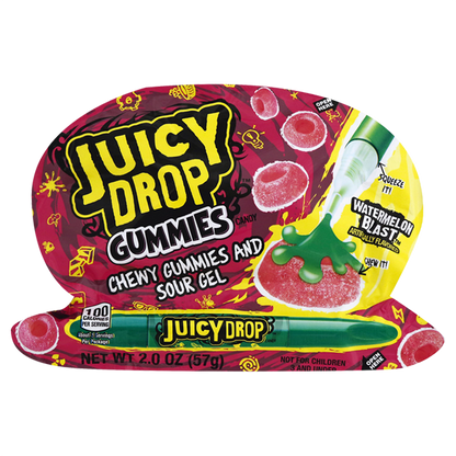 Juicy Drop Gummies Assorted Sweet Gummy Candy & Sour Gel Pen 1ct