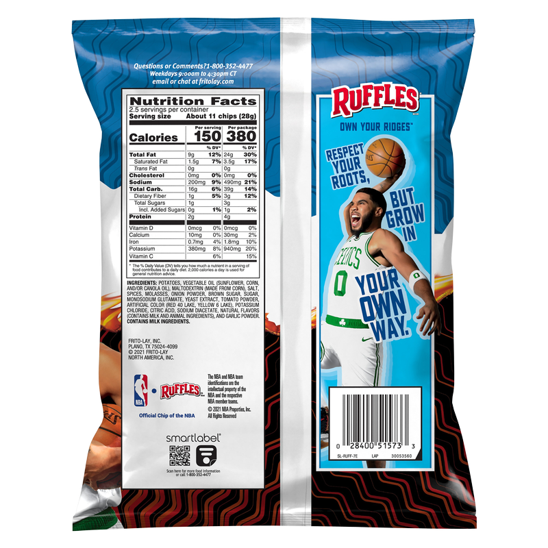 Ruffles Flamin' Hot BBQ Potato Chips 2.5oz