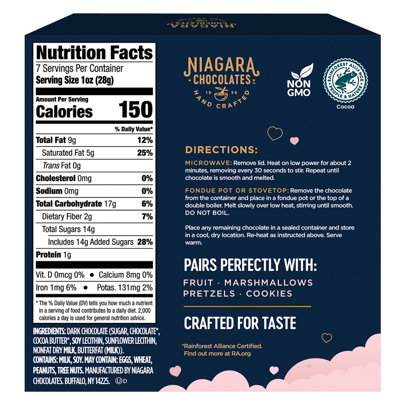 Niagara Dark Chocolate Fondue 7oz