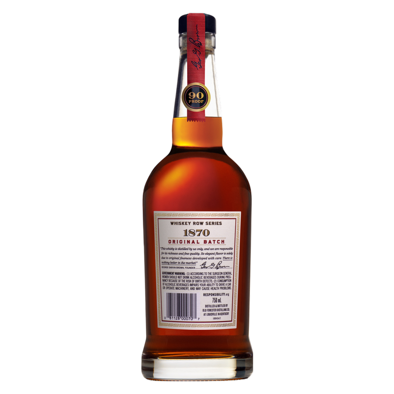 Old Forester Whiskey Row Series: 1870 Original Batch Kentucky Straight Bourbon Whisky, 750 mL Bottle, 90 Proof