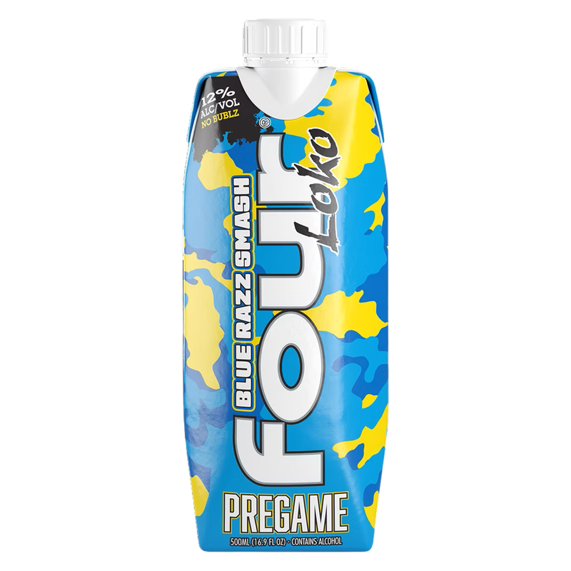 Four Loko Pregame Tetra Blue Razz Smash 500ml 12% ABV