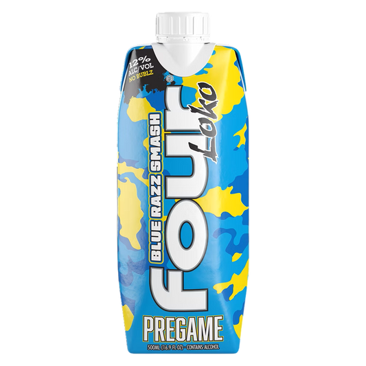 Four Loko Pregame Tetra Blue Razz Smash 500ml 12% ABV