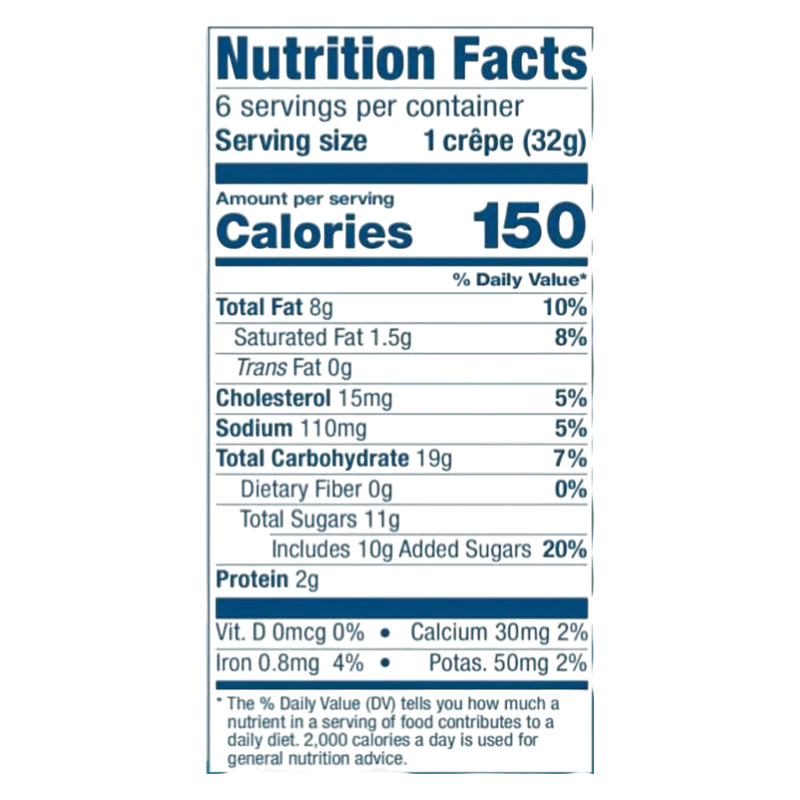 Bakerly Chocolate Hazelnut Crêpes To-Go - 6ct