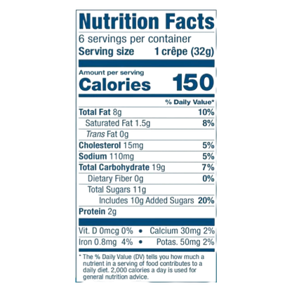 Bakerly Chocolate Hazelnut Crêpes To-Go - 6ct