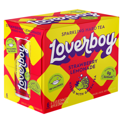 Loverboy Strawberry Lemonade Sparkling Hard Tea 6pk 12oz Can 4.2% ABV