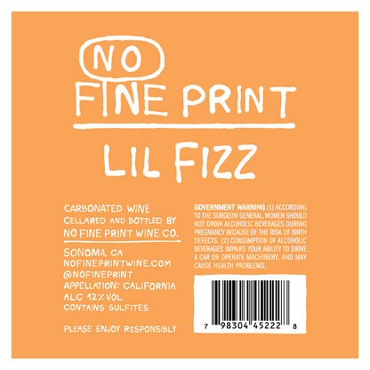 No Fine Print Lil Fizz Sparkling 4pk 250 ml Can