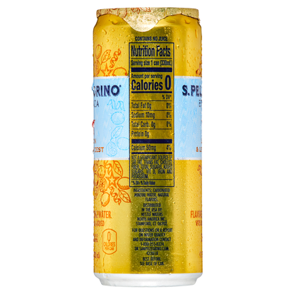 San Pellegrino Lemon and Lemon Zest Essenza Flavored Mineral Water 11.15oz Can