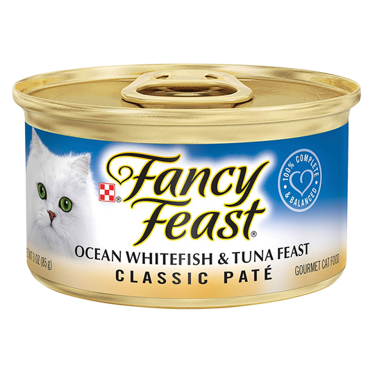 Fancy Feast Ocean Whitefish & Tuna Feast Classic Pate Cat Food 3oz