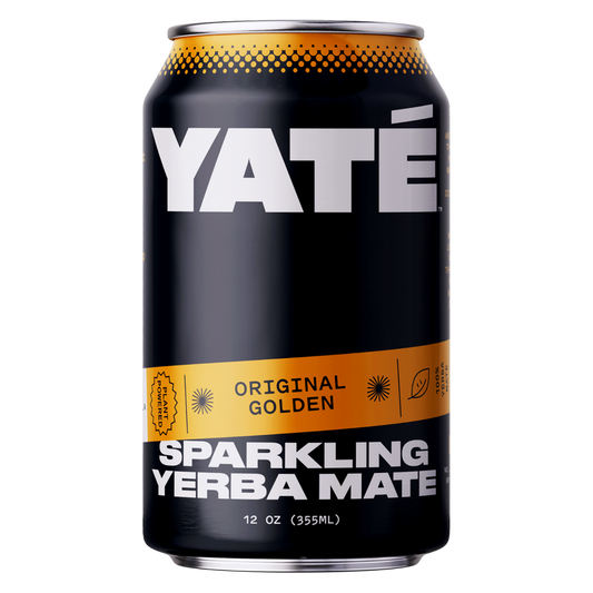 YATE Organic Sparkling Yerba Mate Tea Original Golden 12oz Can